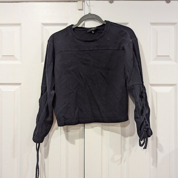 Slate & Willow Sweater with lacing detail on the sleeve, Blue Black, size medium - Picture 1 of 4